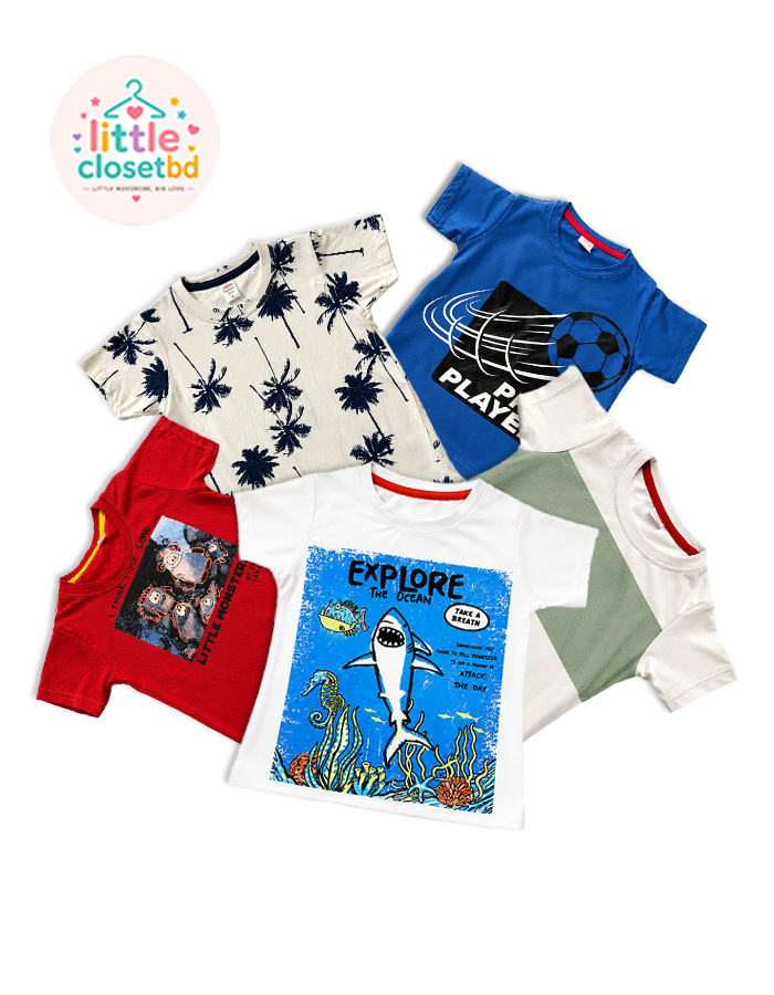 Baby Boys Sleeve T-shirt 5-Piece Combo Set - 4