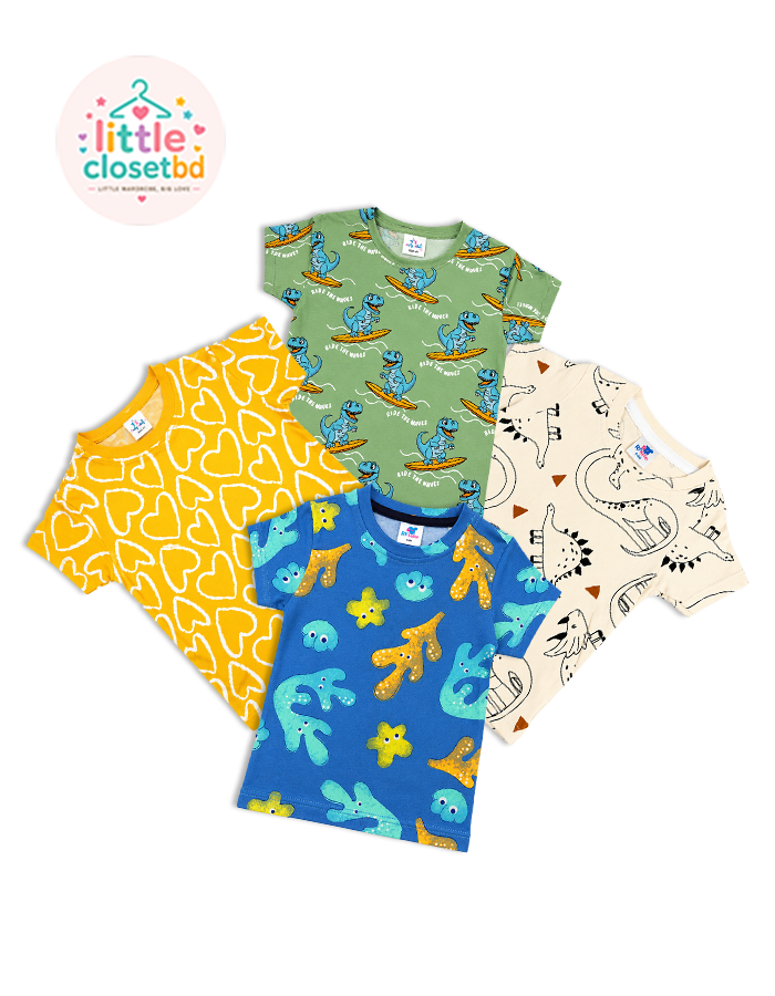 Baby Boys Print Sleeve T-shirt 4-Piece Combo Set - 3